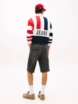 nahlad Tommy Jeans pánske šedé džínsové kraťasy