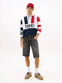 nahlad Tommy Jeans pánske šedé džínsové kraťasy