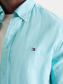 nahlad Tommy Hilfiger pánska tyrkysová košeľa