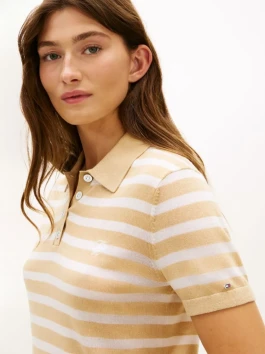 nahlad Tommy Hilfiger dámsky béžový pruhovaný svetrík