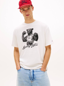 nahlad Tommy Jeans pánske smotanové tričko