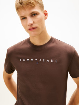 nahlad Tommy Jeans pánske hnedé tričko