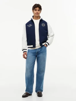 nahlad Tommy Hilfiger pánsky modrobiely bomber