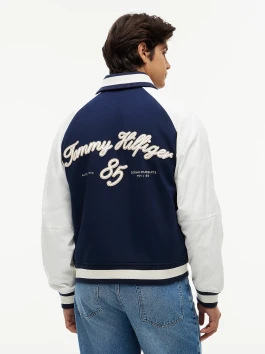 nahlad Tommy Hilfiger pánsky modrobiely bomber
