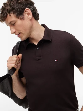 nahlad Tommy Hilfiger pánske tmavo hnedé polo tričko