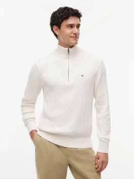 nahlad Tommy Hilfiger pánsky krémový sveter