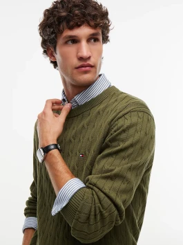nahlad Tommy Hilfiger pánsky zelený sveter