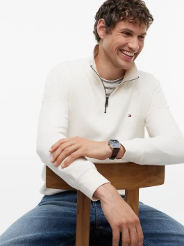 nahlad Tommy Hilfiger pánska krémová mikina