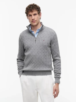 nahlad Tommy Hilfiger pánsky šedý sveter