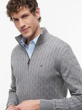 nahlad Tommy Hilfiger pánsky šedý sveter