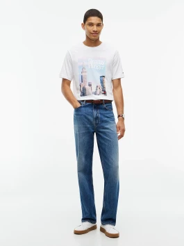 nahlad Tommy Hilfiger pánske biele tričko s potlačou
