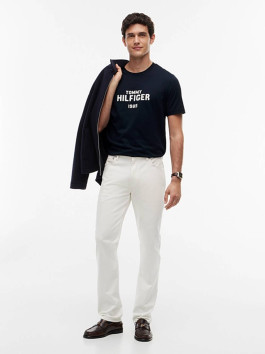 nahlad Tommy Hilfiger pánske tmavo modré tričko s potlačou