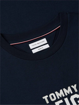 nahlad Tommy Hilfiger pánske tmavo modré tričko s potlačou