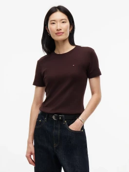 nahlad Tommy Hilfiger dámske tmavo hnedé tričko