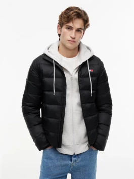 nahlad Tommy Jeans pánska čierna bunda