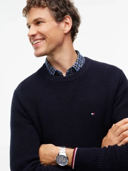 nahlad Tommy Hilfiger pánsky tmavomodrý sveter