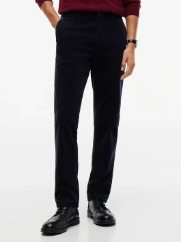 nahlad Tommy Hilfiger pánske tmavo modré menčestrové nohavice