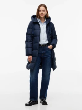 nahlad Tommy Hilfiger dámsky tmavomodrý kabát