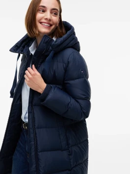nahlad Tommy Hilfiger dámsky tmavomodrý kabát