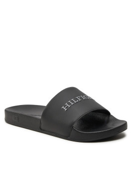 nahlad Tommy Hilfiger pánske čierne šľapky