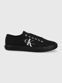 nahlad Calvin Klein pánske čierne plátené tenisky ESSENTIAL VULCANIZED 1