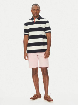 nahlad Tommy Hilfiger pánske modro krémové pruhované polotričko