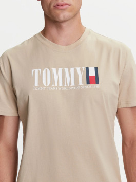 nahlad   Tommy Jeans pánske béžové tričko