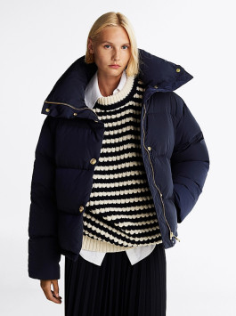 nahlad Tommy Hilfiger dámska tmavo modrá páperová bunda