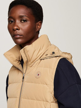 nahlad Tommy Hilfiger dámska hnedá páperová vesta