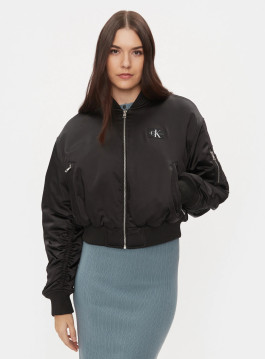 nahlad Calvin Klein dámsky saténový čierny bomber