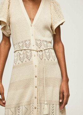 nahlad Pepe Jeans dámske béžové FAYE šaty