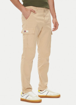 nahlad Tommy Jeans pánske béžové nohavice