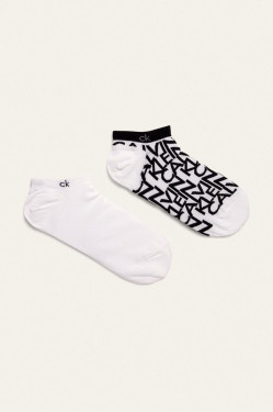 nahlad Calvin Klein pánske biele ponožky 2 pack