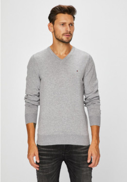 nahlad Tommy Hilfiger pánsky šedý sveter