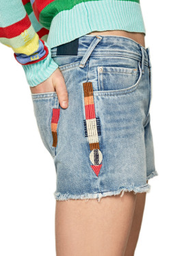 nahlad Pepe Jeans dámske džínsové šortky Rainbow