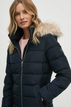 nahlad Tommy Hilfiger tmavomodrý páperový kabát