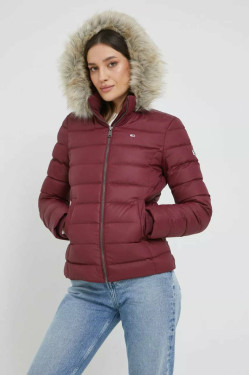 nahlad Tommy Jeans dámska vínová zimná bunda