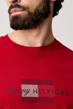 nahlad Tommy Hilfiger pánske červené tričko