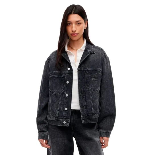 Tommy Jeans dámska čierna džínsová bunda