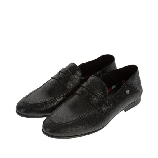 Tommy Hilfiger dámske čierne mokasíny Metallic