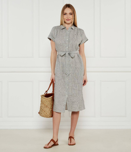 Tommy Hilfiger dámske košeľové ľanové šaty