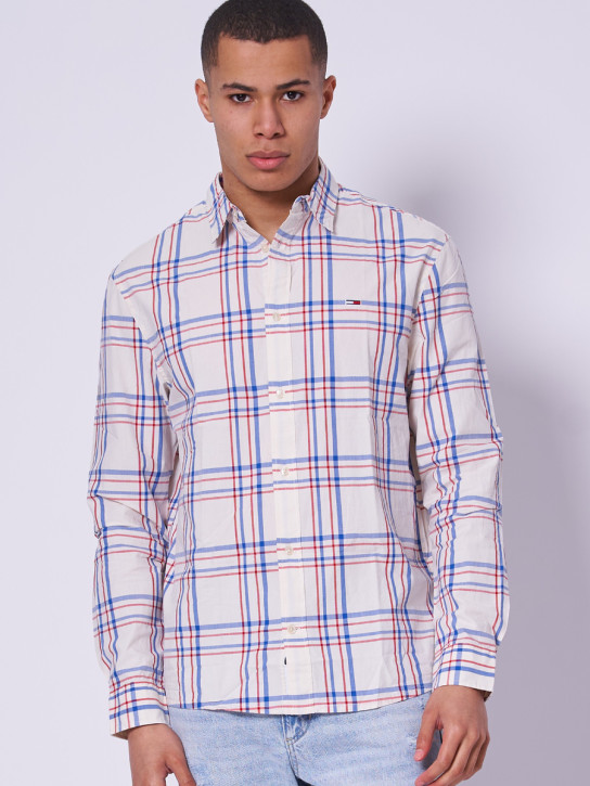 Tommy Jeans pánska biela košeľa Poplin