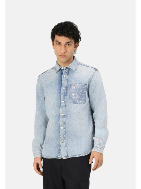 Tommy Jeans pánska džínsová košeľa