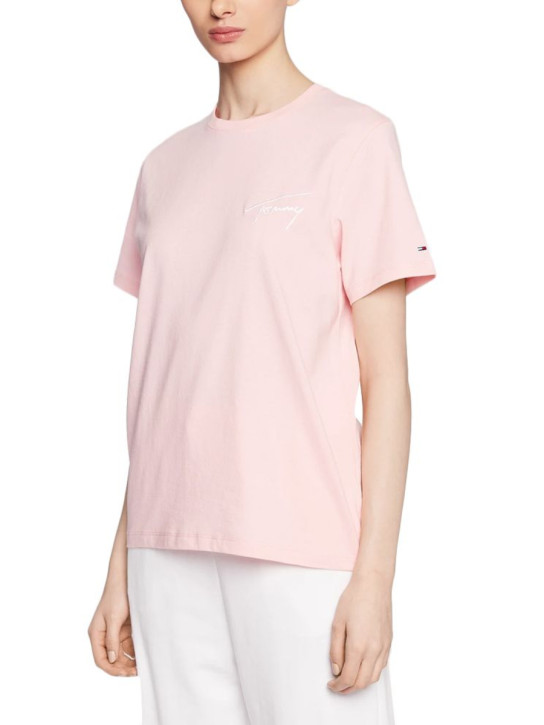 Tommy Jeans dámske ružové tričko SIGNATURE