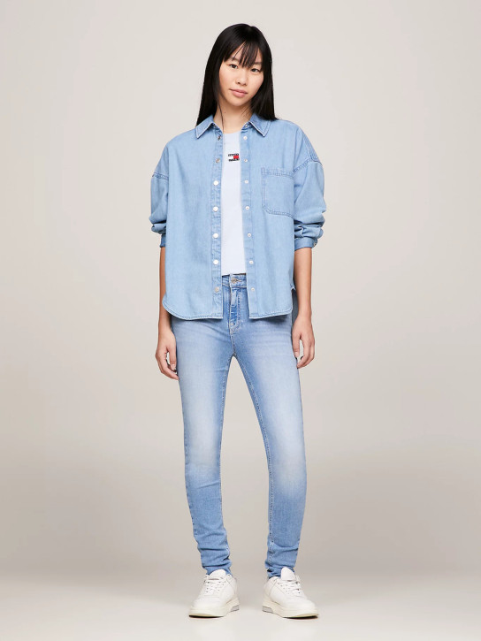 Tommy Jeans dámske svetlo modré džínsy NORA 