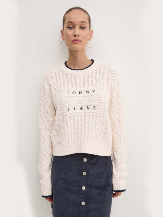 Tommy Jeans dámsky krémový sveter