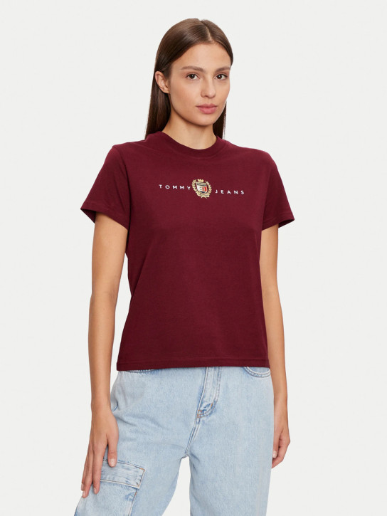 Tommy Jeans dámske vínové tričko