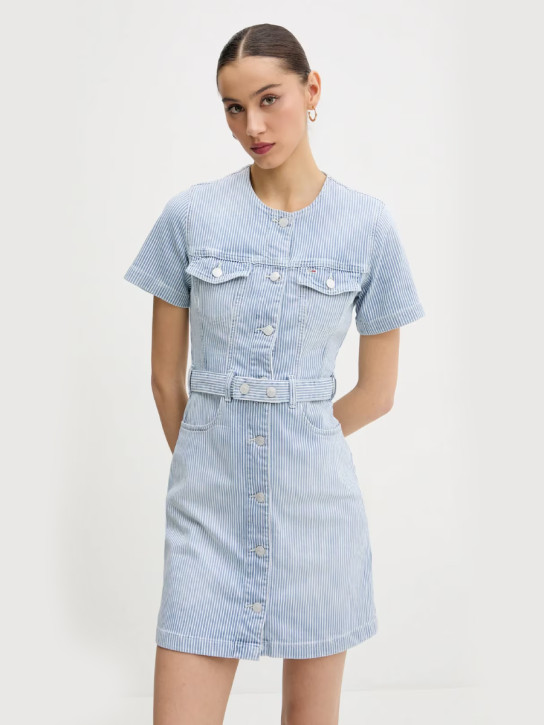 Tommy Jeans dámske modré džínsové šaty