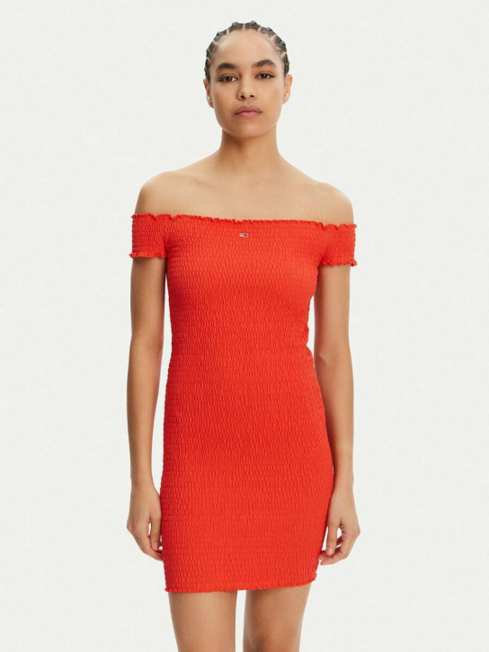 Tommy Jeans dámske oranžové šaty