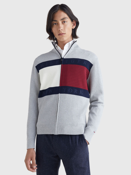 Tommy Hilfiger pánsky šedý sveter